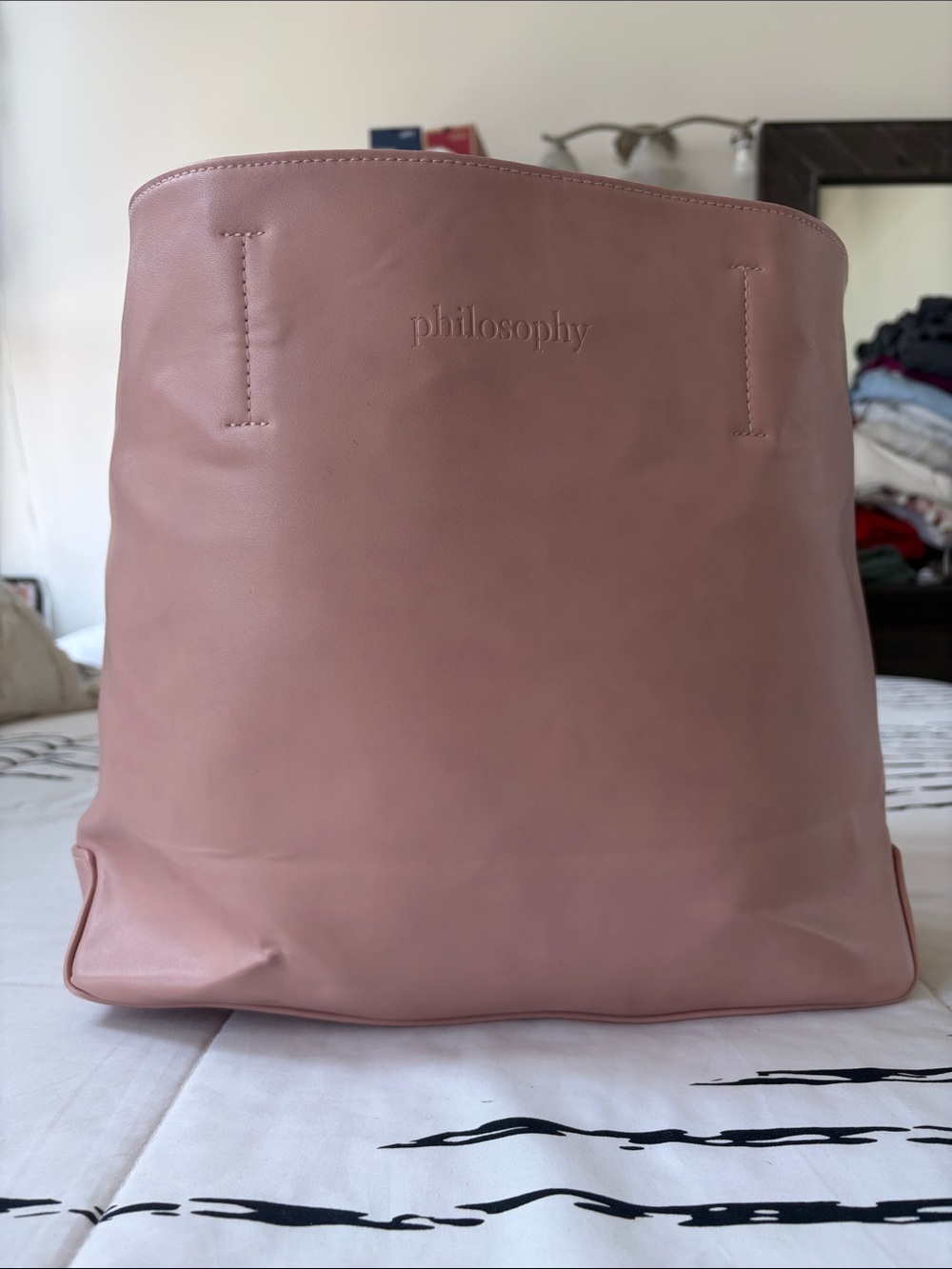 Philosophy Dusty Rose Leather-Feel Tote